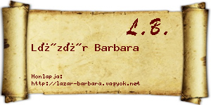 Lázár Barbara névjegykártya