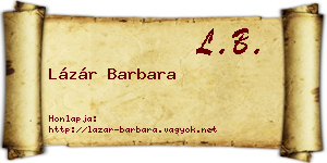 Lázár Barbara névjegykártya