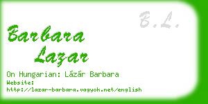 barbara lazar business card
